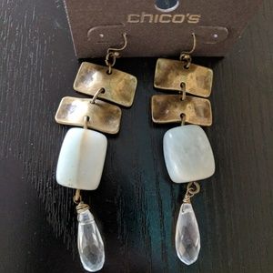 NEW Chico's Drop Stone Earrings